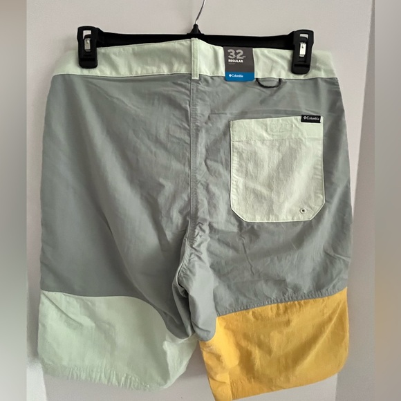 Columbia Summerdry Unlined WaterRepellent ColorBlock Adjustable Belt Nylon Short - Picture 4 of 12